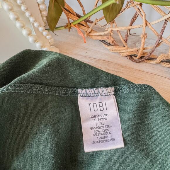 TOBI-LA Based Fashion, Deep Green Cutout Fitted Midi Dress, Women’s Size Small - Picture 6 of 12